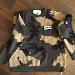 Off white mens camo sweater.